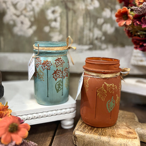Painted Fall Jar