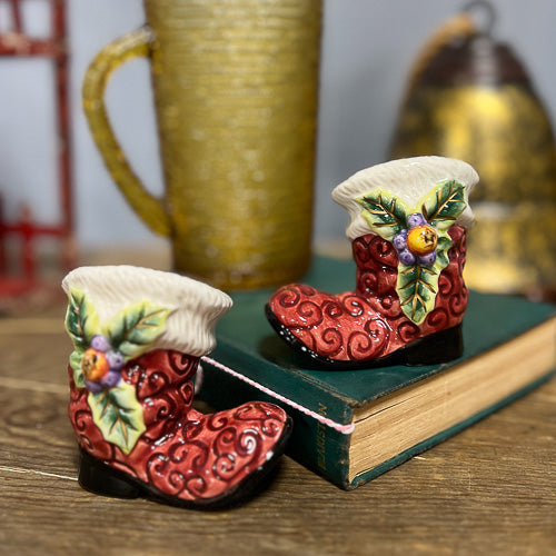Santa Boots Salt And Pepper Shakers