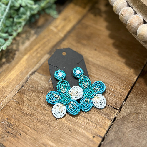 seed bead flower earrings Beaded Flower Earrings