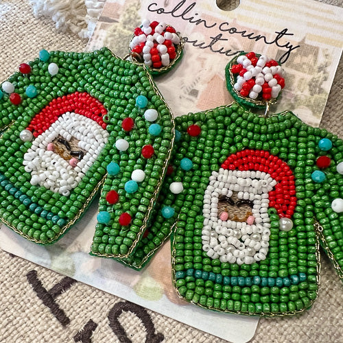 Beaded Sweater Earrings