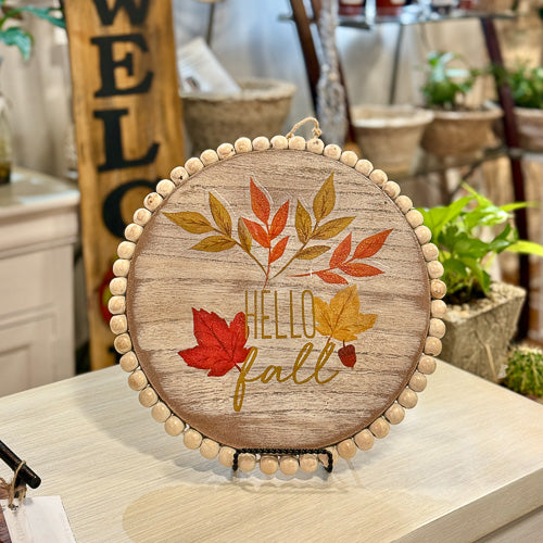 Beaded Hello Fall Wall Hanging