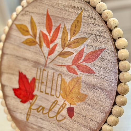 Beaded Hello Fall Wall Hanging