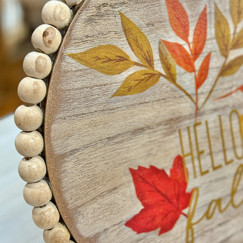 Beaded Hello Fall Wall Hanging