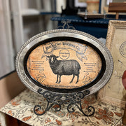 Silver Tray with Sheep Photo