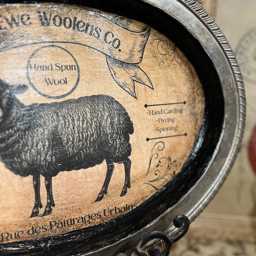 Silver Tray with Sheep Photo