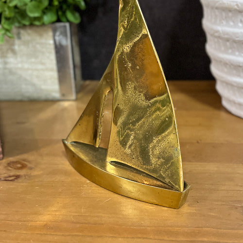Brass Sailboat Paperweight