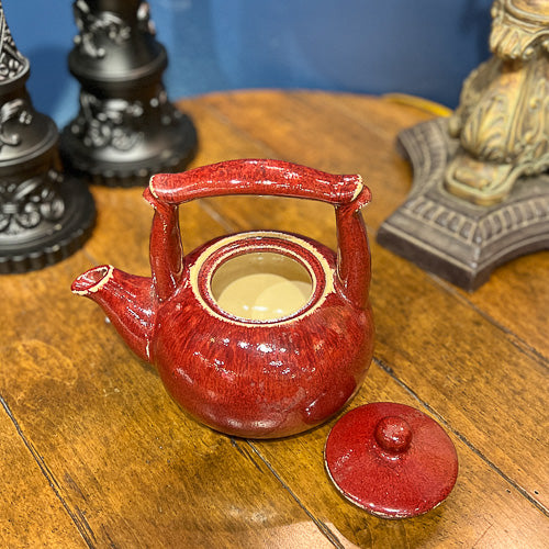 Red Stoneware Tea Pot