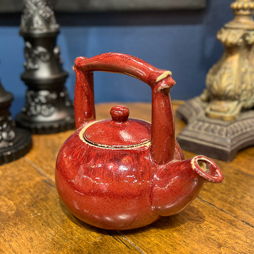 Red Stoneware Tea Pot