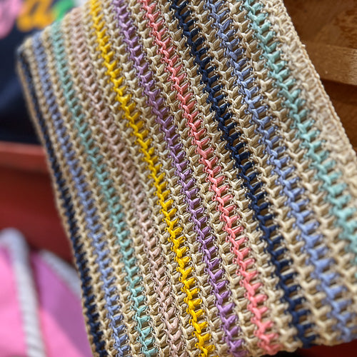 Striped Beach Wristlet
