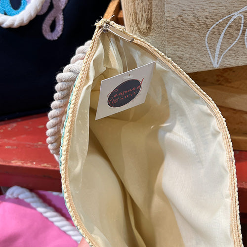 Striped Beach Wristlet
