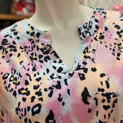 Black Leopard Print & Pastel Shirt