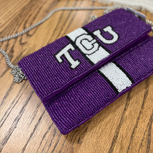 Beaded TCU Clutch