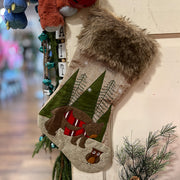 Embroidered Bear Stocking