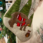 Embroidered Bear Stocking