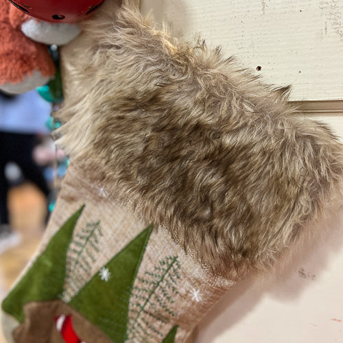 Embroidered Bear Stocking