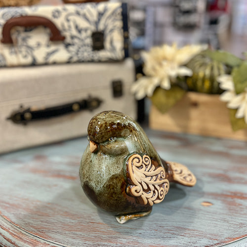 Stoneware Green Bird