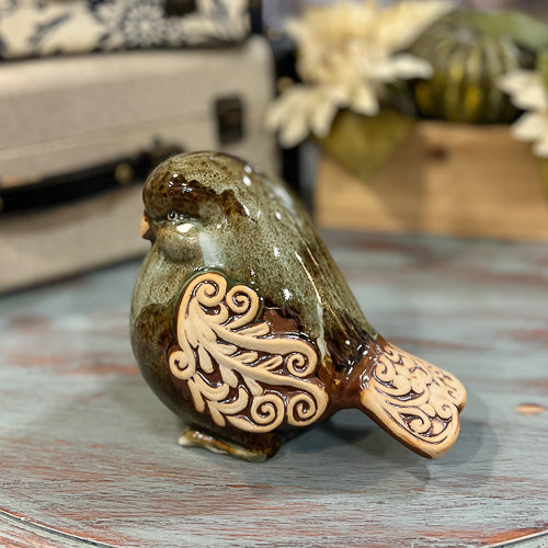 Stoneware Green Bird
