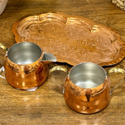 3 Piece Copper Cream & Sugar Set