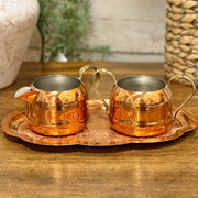 3 Piece Copper Cream & Sugar Set