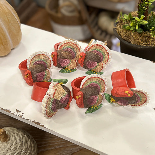 Turkey Napkin Rings Set