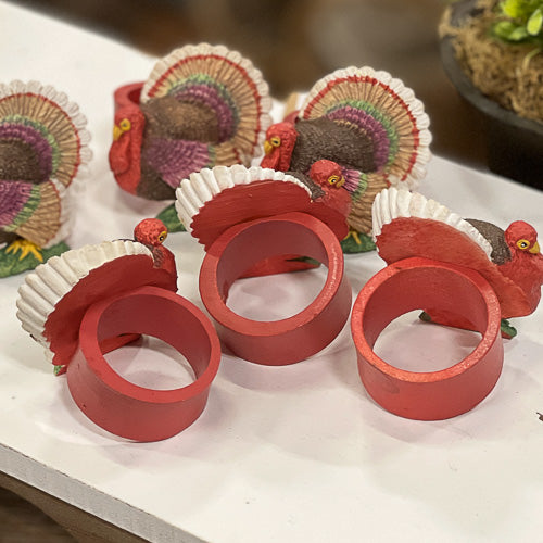 Turkey Napkin Rings Set