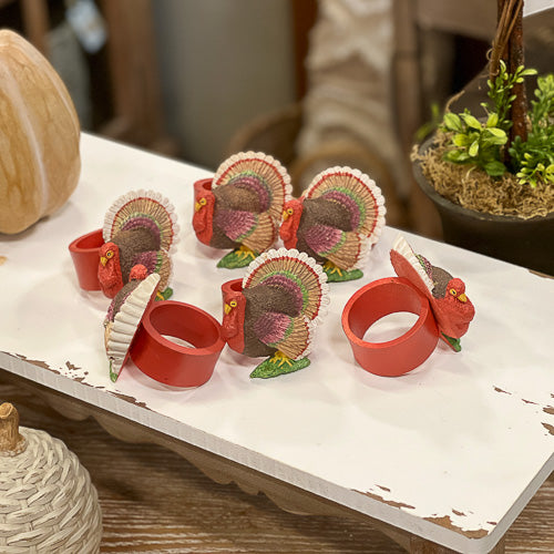 Turkey Napkin Rings Set