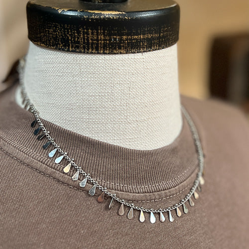 Silver Teardrops Necklace