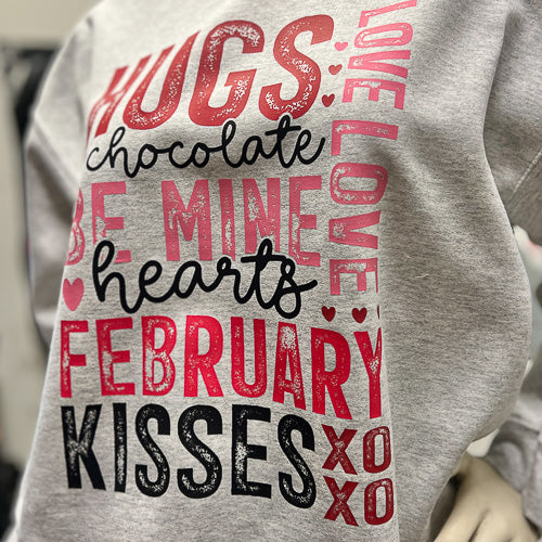 Valentine Words Sweatshirt