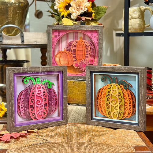 Framed Pumpkin 3D Paper Craft