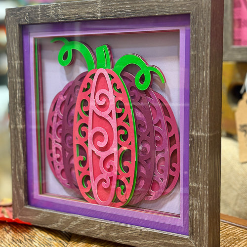Framed Pumpkin 3D Paper Craft