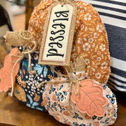 Navy Trio Pumpkin Shelf Sitter