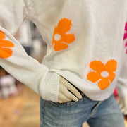 Pink & Orange Flower Sweater