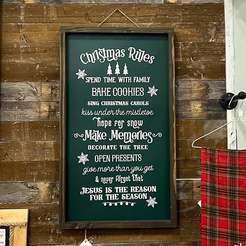 Christmas Rules Sign