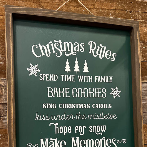 Christmas Rules Sign