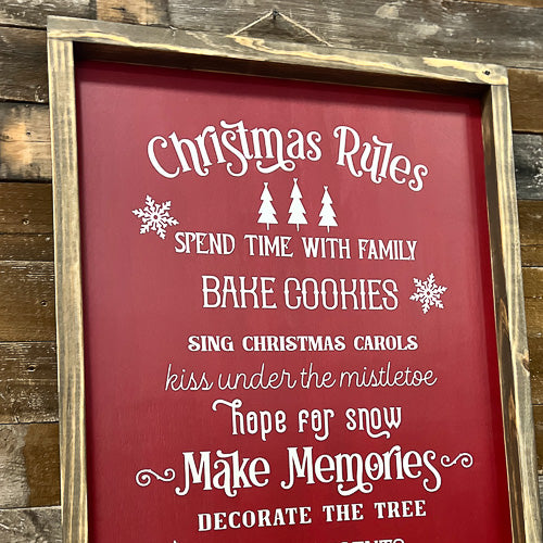 Christmas Rules Sign