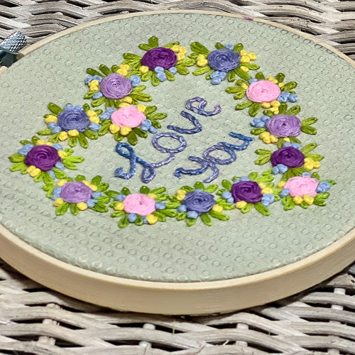 Embroidered Love You Heart of Flowers