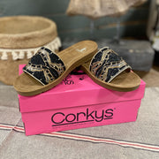 Corky's Black Pinwheel Sandal