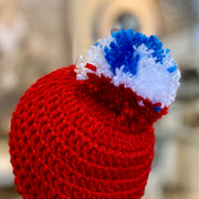 Red White & Blue Knit Baby Cap