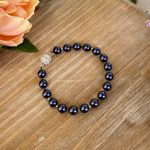 Navy Pearl Bracelet