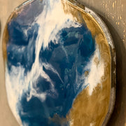 Blue & Gold Epoxy Resin Wall Art