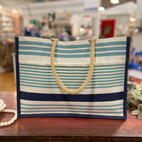 Blue Stripe Beach Bag