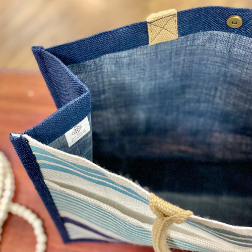 Blue Stripe Beach Bag