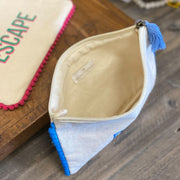 Canvas Pom Pom Cosmetic Bag