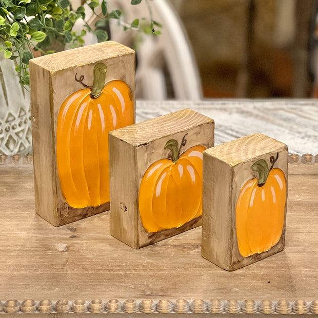 Epoxy Pumpkin Wood Blocks