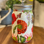 Poppy & Butterfly Decoupage Jar