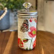 Poppy & Butterfly Decoupage Jar