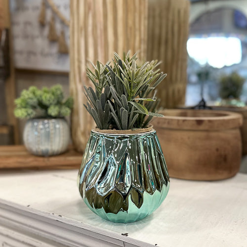 Metallic Green Vase